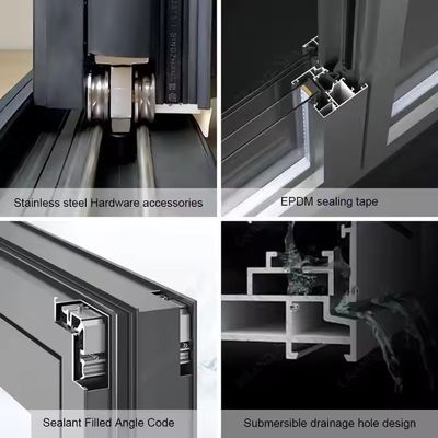 Ciężkie drzwi przesuwne z białym ramem aluminiowego szkła