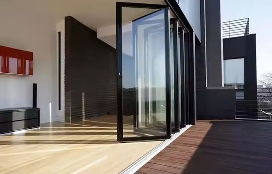 Zewnętrzne składane drzwi harmonijkowe, aluminiowe, szklane, składane drzwi na werandę