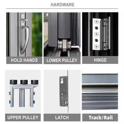 Aluminiowe dźwiękoodporne i wodoodporne izolowane drzwi składane ze szkła