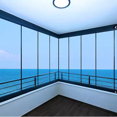 Bezkrawędziowa składana przesuwna kurtyna drzwiowa ze szkła hartowanego, drzwi do podziału balkonu