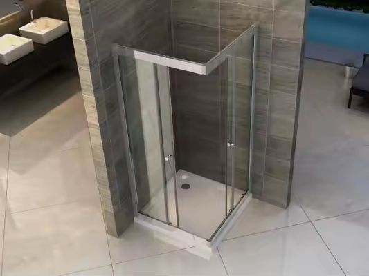 Boczna przesuwna szklana przegroda do łazienki, aluminiowa, szklana, ze stali nierdzewnej, do kabiny prysznicowej typu walk-in