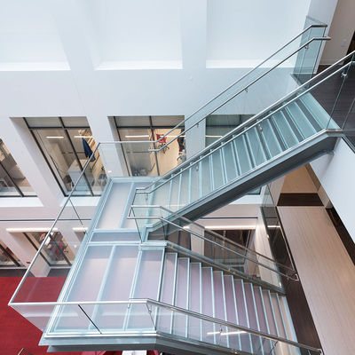 Aluminiowy profil U do balustrady schodowej ze szkłem, ze szklanym zaciskiem, poręcz schodowa, rama górna