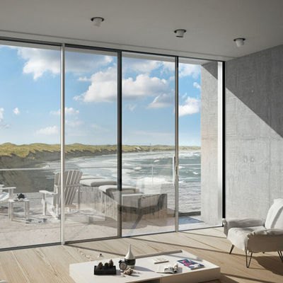 Nowoczesne, proste aluminiowe drzwi przesuwne ze stalowymi okuciami i wzmocnioną ramą