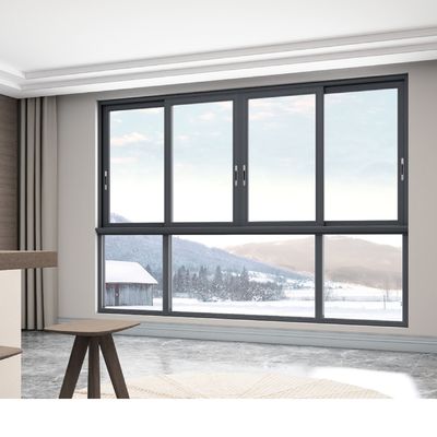 Okno przesuwne z podwójną szybą z ramą ze stopu aluminium i szkłem izolowanym na 50 lat