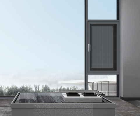 Okna z aluminium powleczone proszkiem otwierające się do środka z podwójnym szybą