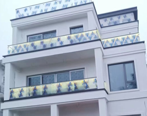 Szary aluminium U Channel Szklany balustrada 10 mm grubości bezramkowego szkła