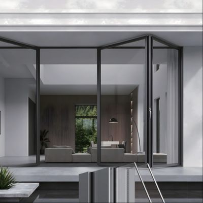 Bezpieczny mechanizm zamykania Aluminiowe składane drzwi szklane w kolorze srebrnym/białym/czarnym/spersonalizowane dla instytucji edukacyjnych