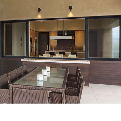 Okno przesuwne z podwójną szybą z ramą ze stopu aluminium i szkłem izolowanym na 50 lat