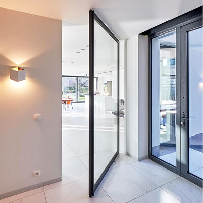 6 + 6 mm 8 + 8 mm przezroczyste, hartowane szkło laminowane, żelazne stalowe drzwi obrotowe